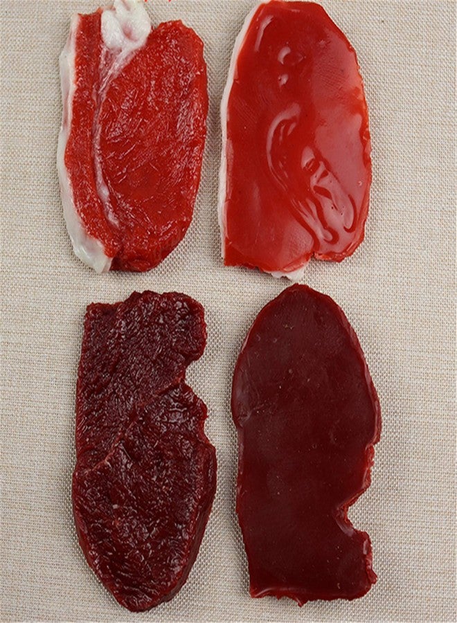 Skyseen 2Pcs Real Looking Handcrafted Fake Meat - Artificial Pork Steak Raw Beef for Display Prop - Image 3